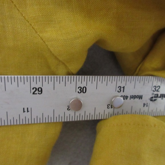 Magaschoni Top XL Mustard Yellow Linen Boxy Button Up Flowy Lagenlook Beach Boho - Picture 5 of 9
